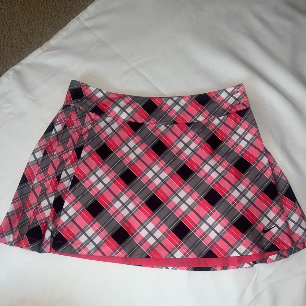 🏌️‍♀️ pink plaid NIKE reversible golf skirt medium m tennis gym swim